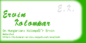 ervin kolompar business card